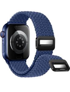 アップルウォッチ バンド Apple Watch バンド 49mm 45mm 44mm 42mm 磁気吸着式バックル 強力な磁石 サイズ調整が簡単 ナイロン素材 ブルー