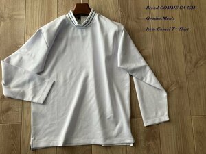 新品 COMME CA ISM MEN コムサイズム モックネック ロングスリーブ 長袖Tシャツ 01ホワイト Mサイズ 60TE30 定価4,400円