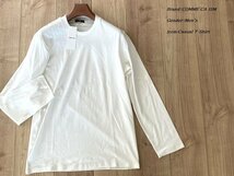 新品訳有り COMME CA ISM コムサイズム コットン100% シルケットスムース ジャケットTシャツ 01ホワイト Lサイズ 60TA08 定価3,400円_画像1