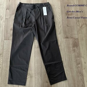 新品 COMME CA ISM MEN コムサイズム 超軽量 らくらく ワンタック パンツ 14ブラウン Lサイズ 51PA01 定価6,400円の画像1