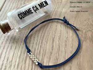 新品 COMME CA MEN コムサメン 日本製 市松柄モチーフブレスレット 09ネイビー Fサイズ 51UF04 定価5,500円