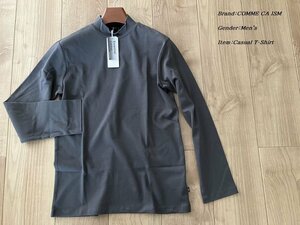 新品訳有り COMME CA ISM MEN コムサイズム エッセンシャルコットン モックネックTシャツ 08グレー Mサイズ 60TE09 定価3,400円