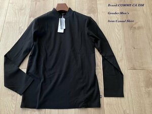 新品 COMME CA ISM MEN コムサイズム エッセンシャルコットン モックネックTシャツ 05ブラック Mサイズ 60TE09 定価3,400円