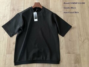 新品 COMME CA ISM コムサイズム ファンクショナルジャージ リブTシャツ 05ブラック Lサイズ 67CE01 定価3,400円
