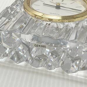 SEIKO セイコー 置時計 クォーツ レトロ QZ438S 置き時計 インテリア オブジェ ガラス 硝子 動作品の画像8