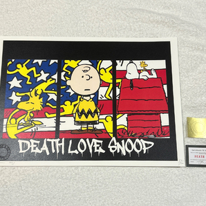 世界限定100枚 DEATH NYC スヌーピー SNOOPY チャーリーブラウン キースヘリング ポップアート アートポスター 現代アート KAWS Banksyの画像1