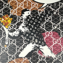 世界限定100枚 DEATH NYC バンクシー Banksy「FLOWER BOMBER」ヴィトン VUITTON グッチGUCCI ポップアート アートポスター 現代アート KAWS_画像4