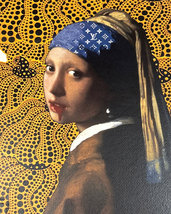 世界限定100枚 DEATH NYC フェルメール「真珠の耳飾りの少女」ヴィトン VUITTON 草間彌生 ポップアート アートポスター 現代アート Banksy_画像3