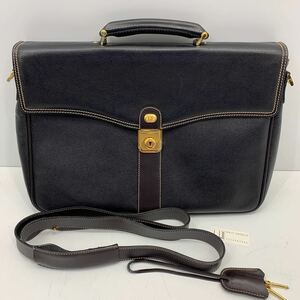 I☆美品☆ dunhill ダンヒル レザー ビジネスバッグ 2WAY 本革 ショルダーストラップ付 ブリーフケース 鞄 ブラック メンズ 紳士用 バック