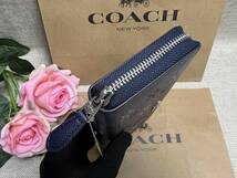 コーチ COACH 長財布 財布 シグネチャー 花柄 パンチングネイビー系 誕生日 プレゼント 贈り物 ギフト 新品 F31164 A148_画像6