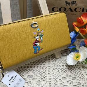 コーチ COACH 財布 長財布 アコーディオン ジップ ウォレットリジェネラティブ レザー ミニーマウス プレゼント 新品 CH498 A084