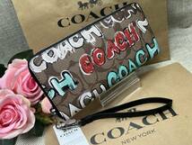 コーチ COACH 長財布 財布 シグネチャー ミント サーフ COACH X MINT+ SERF コラボ 長財布 ロングジップアラウンド キャンバス CM837 A331 _画像2