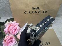 コーチ COACH 長財布 財布 シグネチャー ミント サーフ COACH X MINT+ SERF コラボ 長財布 ロングジップアラウンド キャンバス CM837 A331 _画像7