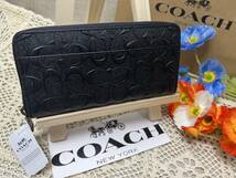 コーチ COACH 長財布 財布 シグネチャー デボスド アコーディオン ジップ アラウンド プレゼント ギフト 贈り物 メンズ 財布 新品 211_画像1