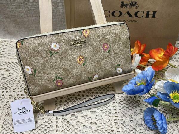 コーチ COACH 長財布 財布シグネチャー PVC ノスタルジックディッシー ラウンドファスナー リストレット ブティック 新品 CH360 A175