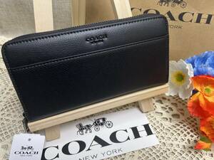 コーチ COACH 長財布 財布 アコーディオン ジップ アラウンド クロスグレイン レザー 小銭入れあり 財布 プレゼント 新品 F74977 C191