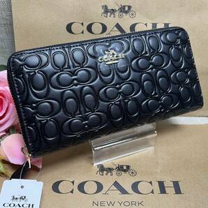 コーチ COACH 長財布 財布 シグネチャー 立体 ラウンドファスナー エンボスド シグネチャー プレゼント ギフト F39631 A187