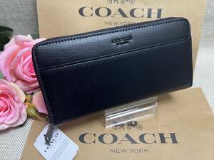 コーチ COACH 長財布 財布 アコーディオン ジップ アラウンド クロスグレイン レザー 小銭入れあり 財布 プレゼント 新品 F74977 C191