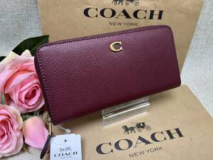 コーチ COACH 長財布 財布 ペブルド レザー ロゴ アコーディオン ジップ ウォレット ラウンドファスナー プレゼント CC489 A071