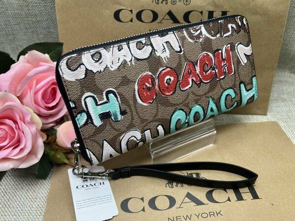 コーチ COACH 長財布 財布 シグネチャー ミント サーフ COACH X MINT+ SERF コラボ 長財布 ロングジップアラウンド キャンバス CM837 A331