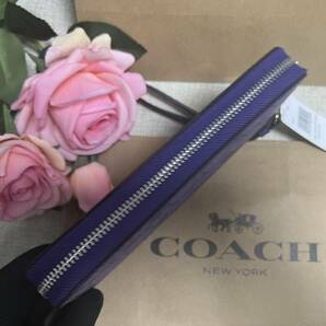 コーチ COACH 長財布 財布 シグネチャー ロング ジップ アラウンド ウォレット パープル ラグジュアリープレゼント レディース A158 C4452 の画像5