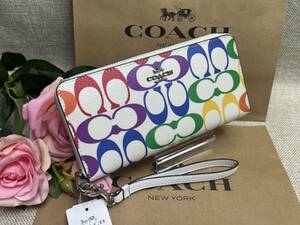 コーチ COACH 財布 長財布 シグネチャー レインボー ラウンドファスナー プレゼント新品 未使用 レディース 財布 C4537 A210