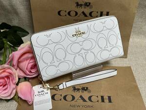 コーチ COACH 財布 長財布 パンチング ストラップ ラウンドファスナー レザー プレゼント 贈り物 ギフト 誕生日 C4715 A043 