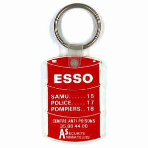 エッソ オイル缶 ラバー キーホルダー Esso Oil Rubber Key Holder ガソリン 石油 オイル 虎 トラ Gasoline Chain