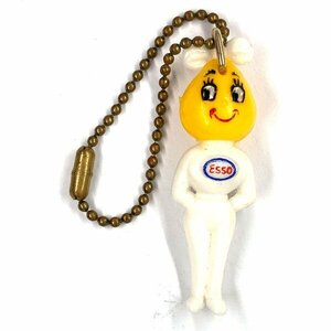 エッソガール ビンテージ キーホルダー Esso Girl Vintage Key Chain Holder Fob Porte オイル ガソリン 石油 Oil