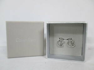 【0327n T0322】 Calvin Klein カルバンクライン CK ロゴ シルバーカラー ピアス アクセサリー 