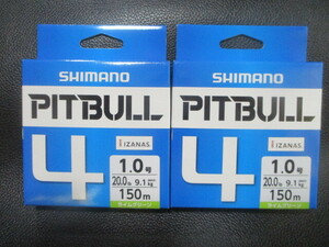 27 Shimano pitobru4* lime зеленый 1.0 номер 150m наматывать новый товар 