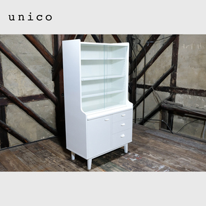 ▽展示美品△unico/ウニコ/KURT cupboard/クルトカップボード/白/食器棚/キッチンボード/W780　　検/フランフラン無印良品