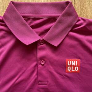 UNIQLO ユニクロ 錦織モデル 半袖 ポロシャツ ストレッチ メンズ XLサイズ マルチカラー テニス ドライ素材 ボックスロゴの画像3