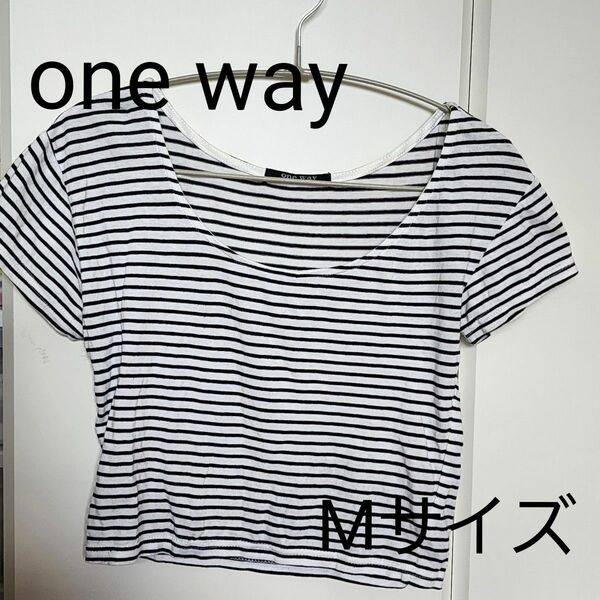 one way ボーダー 半袖 Tシャツ　ワンウェイ　M　Mサイズ　夏服