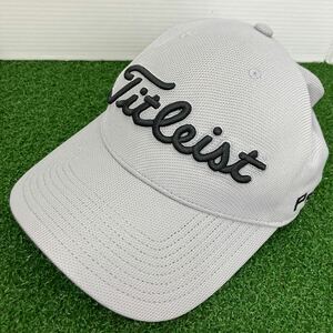 タイトリスト　TITLEIST ゴルフ キャップ グレー　サイズ　フリ−（立体ロゴ刺しゅう ）　【中古帽子】