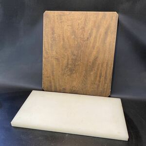 N 3452 used present condition goods [ business use cutting board. . board set!!] resin wooden working bench eat and drink cookware mochi soba udon board front store storage goods 