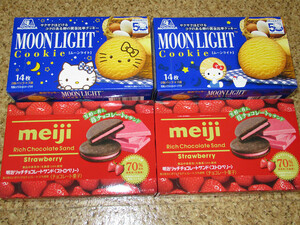  Meiji Ricci chocolate Sand strawberry 6 sheets insertion ×2 box forest . cookie Moonlight 14 sheets insertion ×2 box 