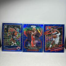 ブルー系パラレル3枚セット 八村塁　Rui Hachimura NBA 75th 記念　Anniversary Panini NBA Prizm Donruss Optic_画像1