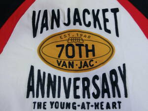 レア物　御目立ち度抜群　VAN JAC ヴァンジャケット 半袖 　70thアニバーサリー　限定品　ポロシャツ　M