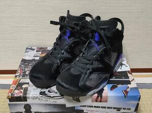 【新品同様】NIKE AIR JORDAN 6 RETRO COW FUR BLACK/DARK CONCORD 26.0cm AR2257-005