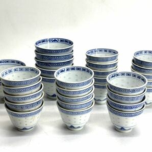 中国 古玩 蛍手 煎茶碗 31客 景徳鎮製 玩玉 煎茶道具 煎茶器の画像1