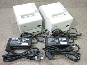 【2台セット】EPSON / サーマルプリンタ TM-T88Ⅴ M244A / USB / 用紙幅80mm / レシートプリンタ / No.T395