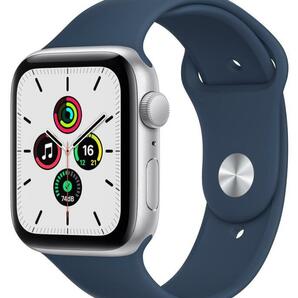 Apple Watch アップルウォッチ SE 40mm GPSモデル シルバーアルミニウムケース アビスブルースポーツバンド レギュラーの画像1