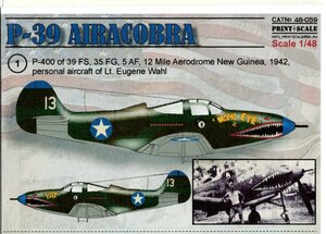 1/48 Print Scaleプリントスケールデカール　48-059　P-39 Airacobra