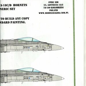 1/72 モデルメーカーデカール Model Maker Decals D72176 Finnish F/A-18C/D Hornets - generic setの画像1