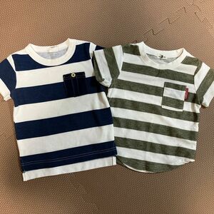 ボーダー　半袖　Tシャツ　トップス　双子コーデ　まとめ売り　サイズ95