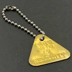 【 ビンテージ 1968年 】ドッグタグ Dog Tag 　※チェーン付き　キーホルダ　キーチェーンなどに！ アンティーク 犬 ネックレス　KEY018