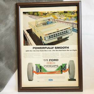 『 フォード 』ビンテージ 広告　60年代　フレーム 付 ポスター 当時物 額付 LIFE 雑誌 アンティーク　FORD