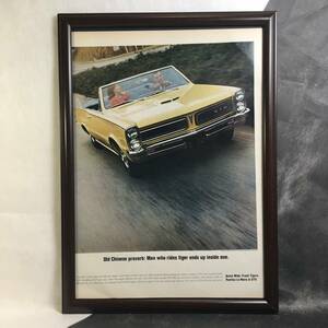 『 ポンティアック　GTO 』ビンテージ広告　1960年代　当時物　Ｂ4　フレーム付 LIFE 雑誌 広告 アンティーク　 PONTIAC LE MANS & GTO