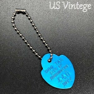 【 ビンテージ ドッグタグ 】 1977年 Dog Tag ※チェーン付き　キーホルダ　キーチェーンなどに！ アンティーク KEY030